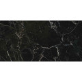 Čierna gresová dlažba Radon Negro 60x120 s lešteným povrchom s bledými žilami