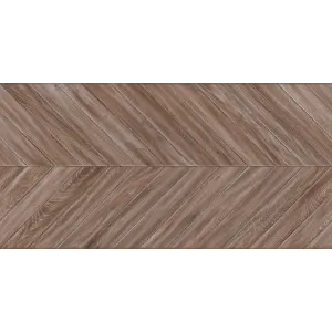 tmavá hnedá matná gresová dlažba Chevron Natura 60x120 v dekore dreva s rybinovým vzorom