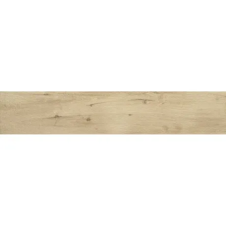 Svetlá matná gresová dlažba Bernes Haya 23,3x120 s jemným dreveným dekorom hnedej