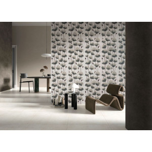 smotanová gresová dlažba Grey Soul White 122,2x122,2 s matným povrchom v betónovom dekore umiestnená v pracovni