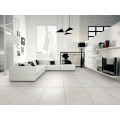 smotanová gresová dlažba Grey Soul White 122,2x122,2 s matným povrchom v betónovom dekore umiestnená v obývačke