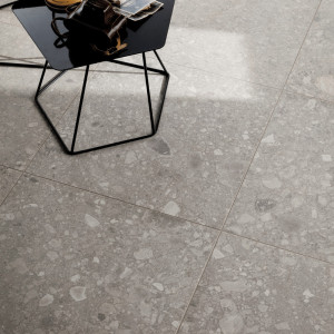 terrazzo gresová dlažba NORR VIT 120x120 s matným povrchom od MIRAGE na podlahe