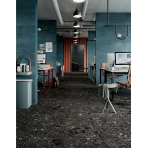 tmavá terrazzo gresová dlažba NORR SVART 60x60 od MIRAGE