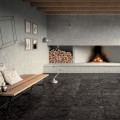 tmavosivá terrazzo dlažba NORR SVART 60x120 od MIRAGE v obývačke