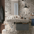 tmavšia terrazzo gresová dlažba NORR FARGE 60x60 s výrazným minerálnym dekorom a matným povrchom od značky MIRAGE
