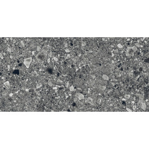 antracitová terrazzo gresová dlažba CEPPO DI GRÉ 61x122,2 s matným povrchom a minerálnym vzorom