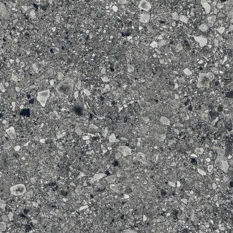 antracitová veľkoformátová terrazzo gresová dlažba CEPPO DI GRÉ 90x90 s matným povrchom