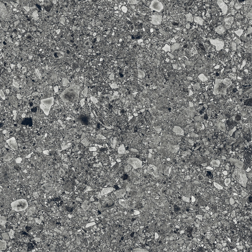 antracitová veľkoformátová terrazzo gresová dlažba CEPPO DI GRÉ 90x90 s matným povrchom antracitová veľkoformátová terrazzo gresová dlažba CEPPO DI GRÉ 90x90 s matným povrchom