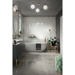Rektifikovaná leštená dlažba JEWELS STATUARIO VENATO JW 14 60×120 pre elegantné interiéry