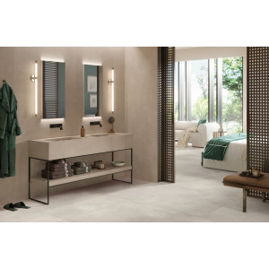 Moderná betónová dlažba CLAY CALM 60x60 od MIRAGE v kúpeľni