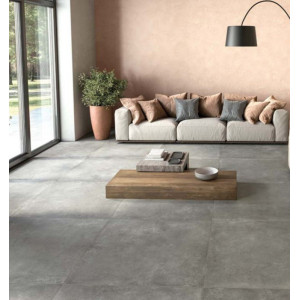 Veľkoformátová dlažba Dark Grey – 122,2×122,2 cm, betónový dekor