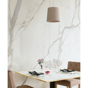 Leštený povrch a biely dekor – Mirage Calacatta Select 120×120