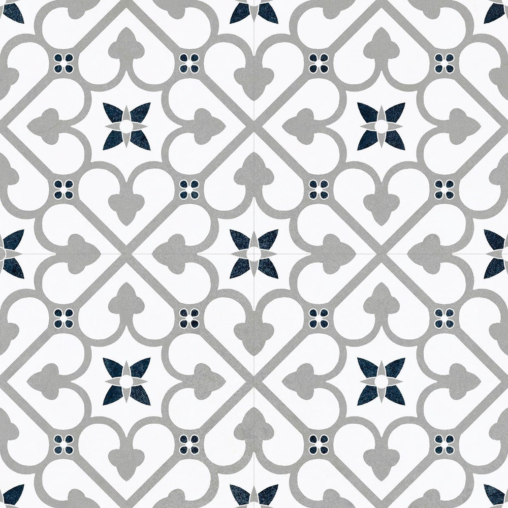 Brighton Grey 45×45 – retro gresová dlažba v sivom odtieni s geometrickým vzorom.