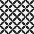 Dlažba Circle Black 45×45 je kontrastná čierno-biela retro dlažba.