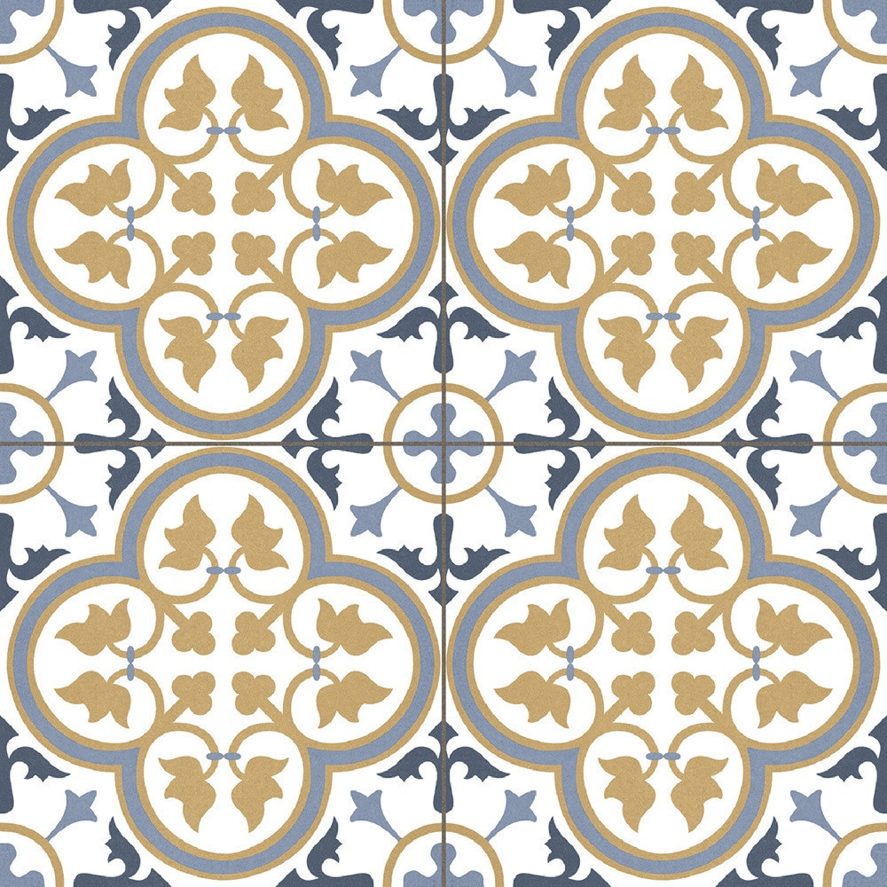 Hampton Beige 45×45 je retro dlažba v béžovo-modrom dekore.