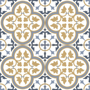 Hampton Beige 45×45 je retro dlažba v béžovo-modrom dekore.