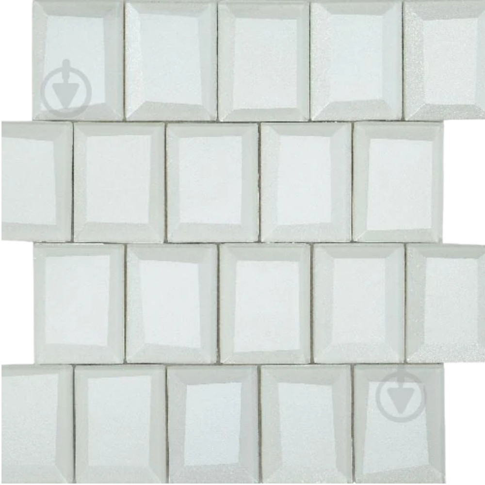 Intermatex Luxor White – luxusná sklenená mozaika s 3D efektom v bielej farbe.