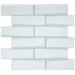 Mozaika River White 30×30 – biela sklenená mozaika s trojrozmerným efektom od Intermatex.