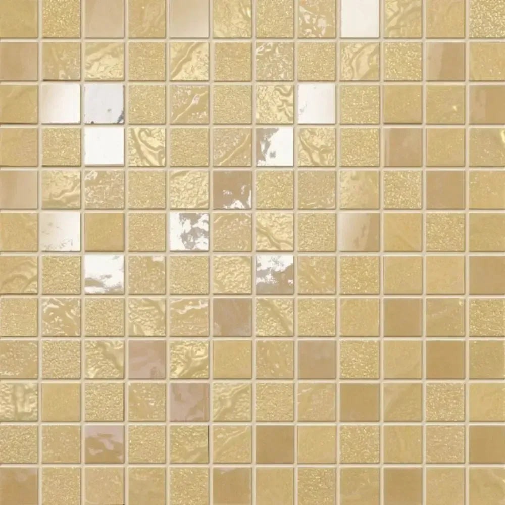 Mozaika Four Seasons Summer 30×30 – zlatistá lesklá mozaika od Ceramiche Supergres.