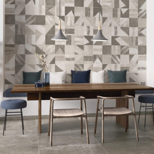 Atlanta Dark Coffee od Villeroy & Boch – tmavá betónová dlažba do moderného interiéru.