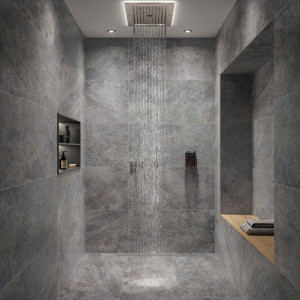 Villeroy & Boch Bourgogna Anthracite 80×80 je matná antracitová dlažba imitujúca prírodný kameň.