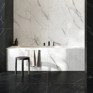 Porcelánová dlažba Statuario 120×120 – leštený luxusný mramor.