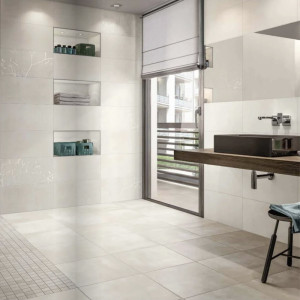 Veľkoformátová dlažba SPOTLIGHT WHITE imitácia betónu 80x80.