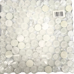 PLANET WHITE 30×30 je biela okrúhla mozaika.