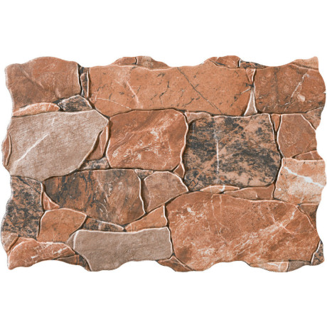 Obklad z červenej hliny MEDELLIN COTO v tehlových a hnedých tónoch.