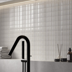 Cifre Volume White 6x25 lesklý 3D metro obklad biela