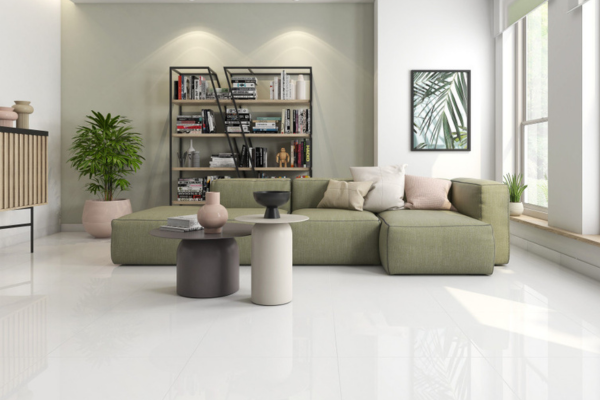 biela dlažba do obývačky