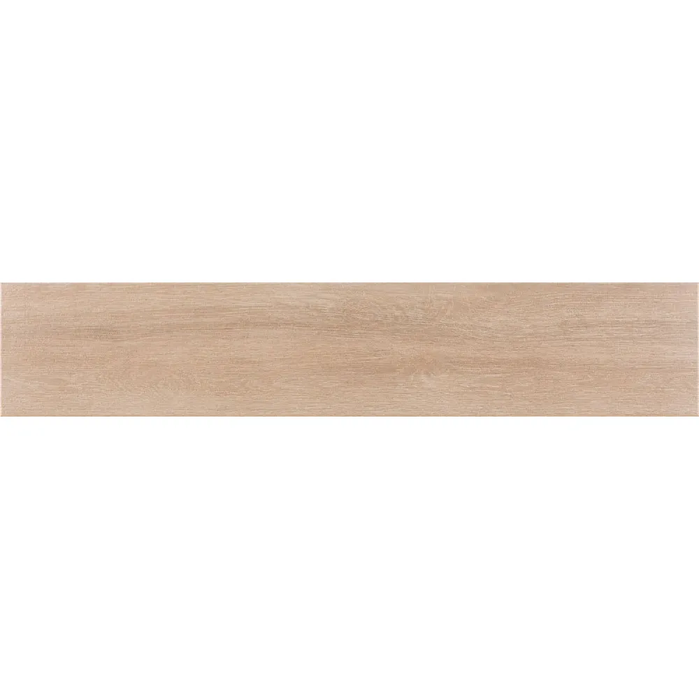 Dlhá keramická dlaždica Trunk Natural v rozmere 23 × 120 cm na bielom pozadí. Povrch má kresbu a letokruhy dreva, materiál je však gres, takže nesivie a nepotrebuje olejovanie.