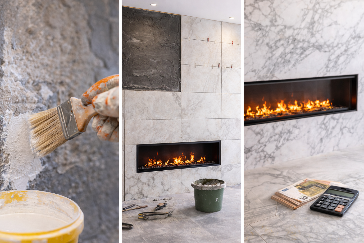 Obklad okolo krbu - cena, lepenie a príprava podkladu