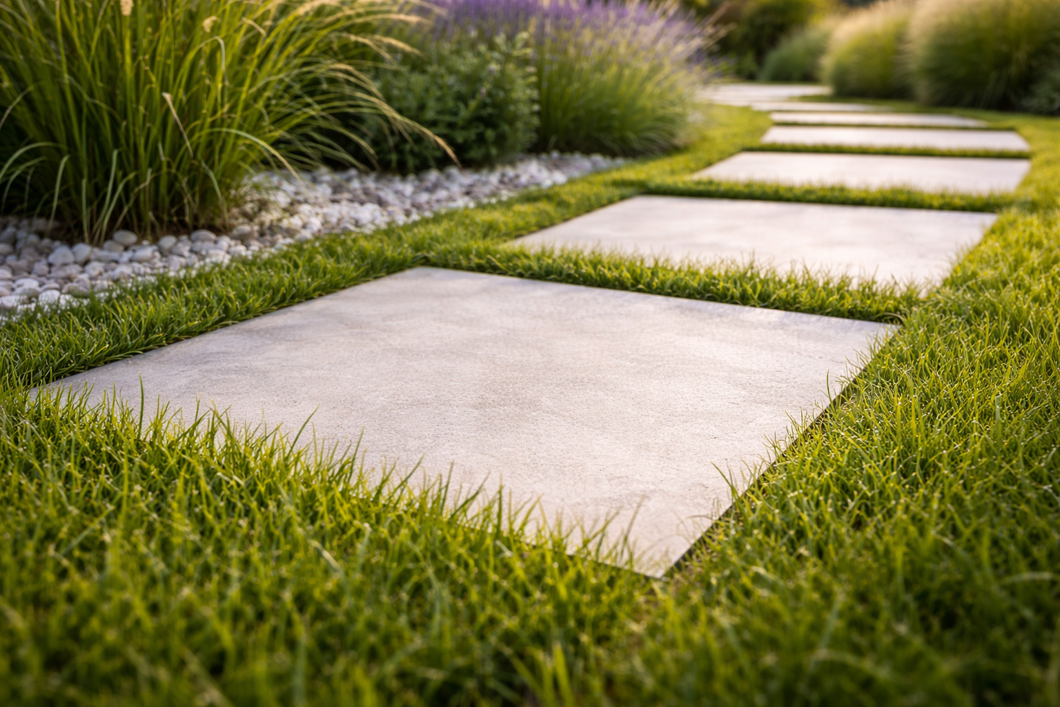 Gresová mrazuvzdorná dlažba ako nášlap do trávy