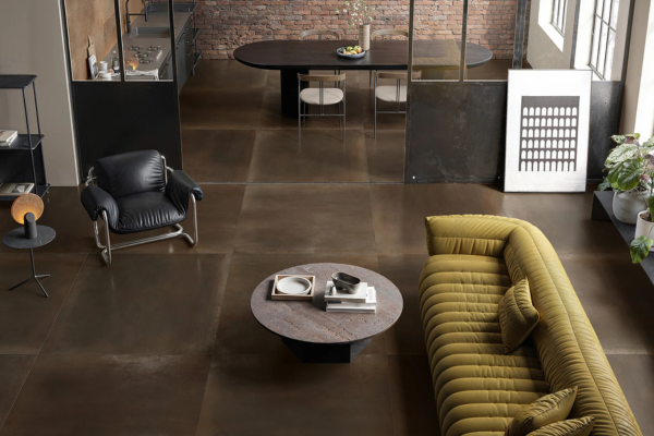 hnedá dlažba do obývačky